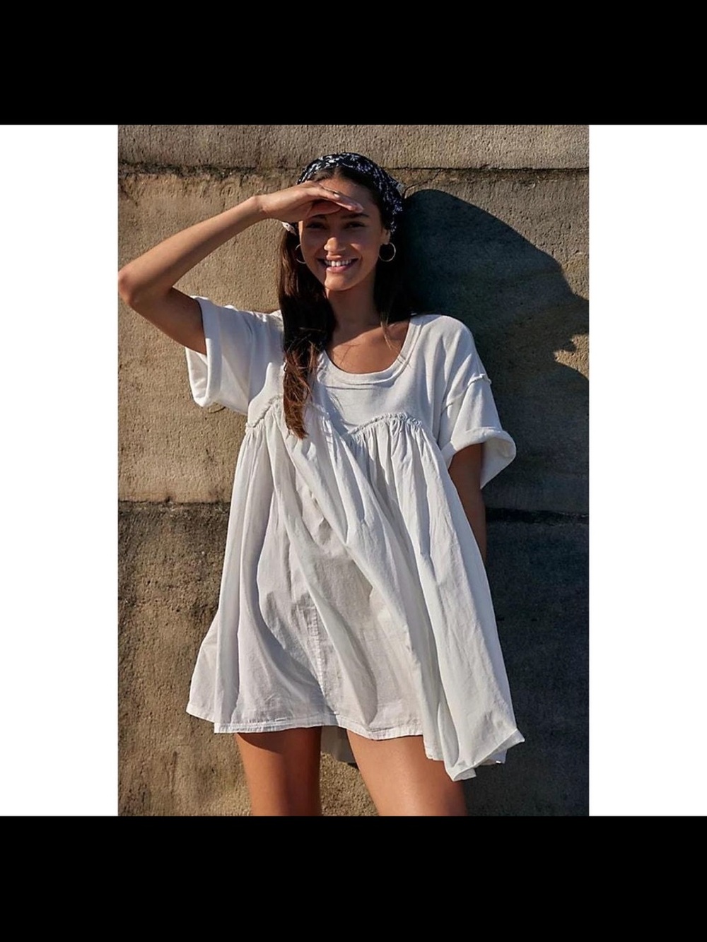 Free People Flowy white mini dress